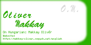 oliver makkay business card